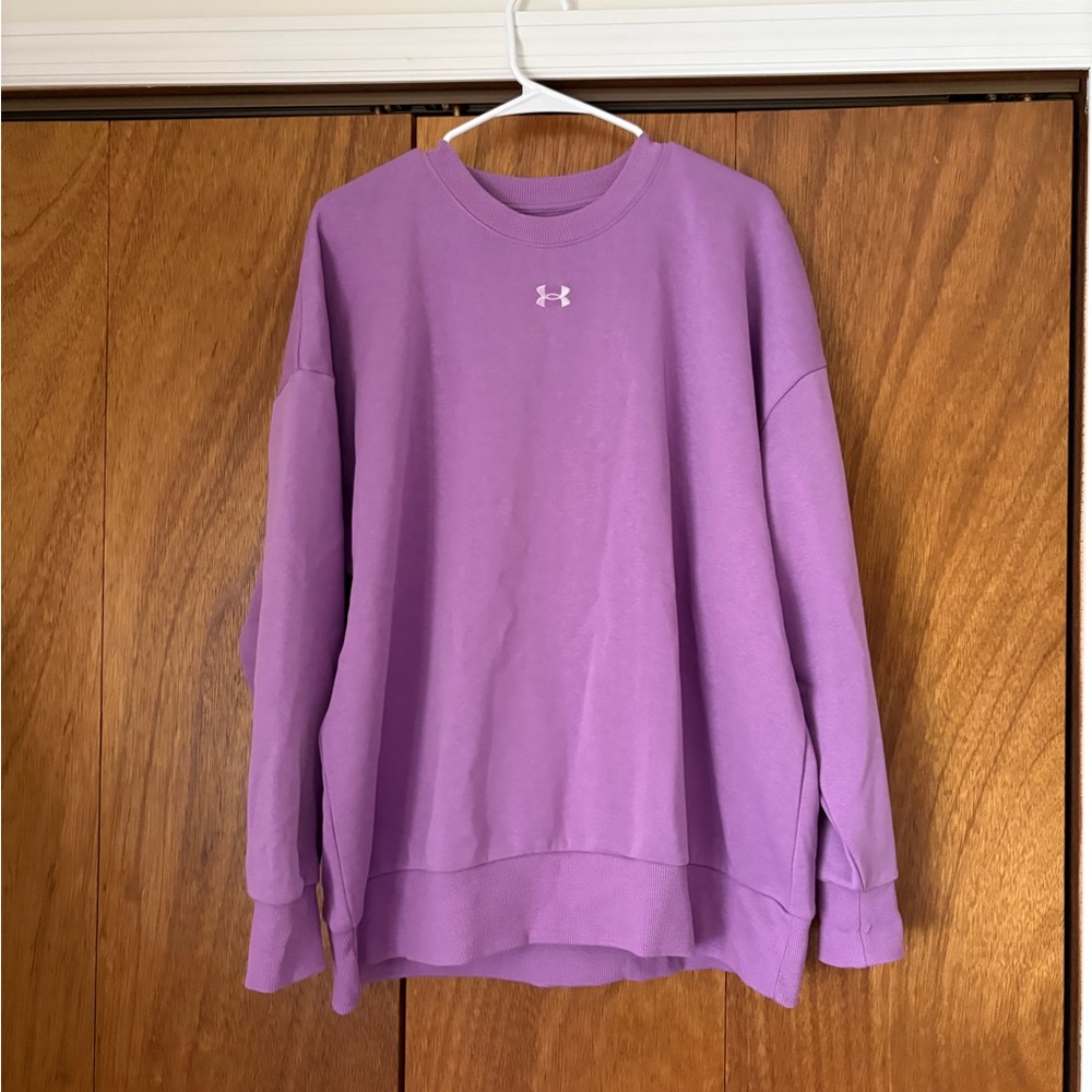 Under Armour Purple Crewneck Sweater with Ribbed Cuffs